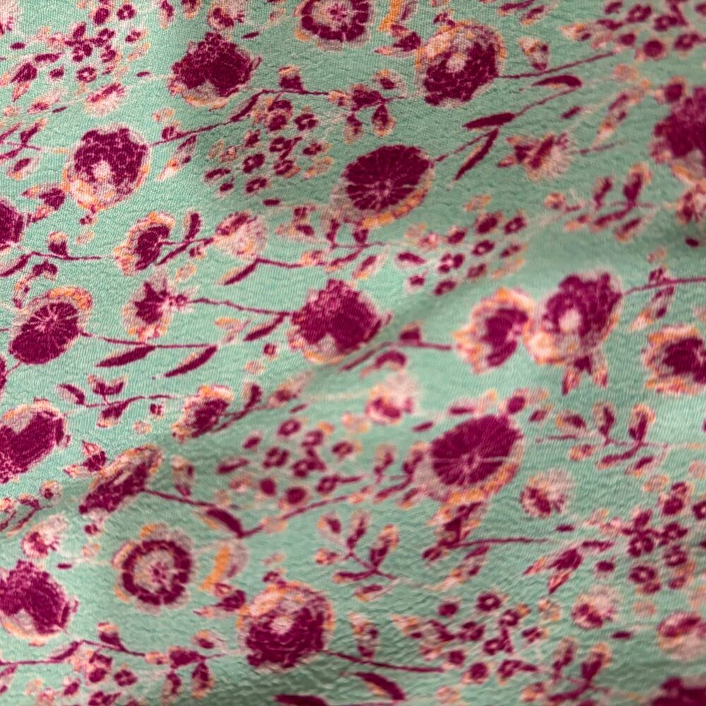 Bisouxx Mint Green Floral V-Neck Midi Dress 90’s Romantic Grunge- size M - Picture 9 of 9